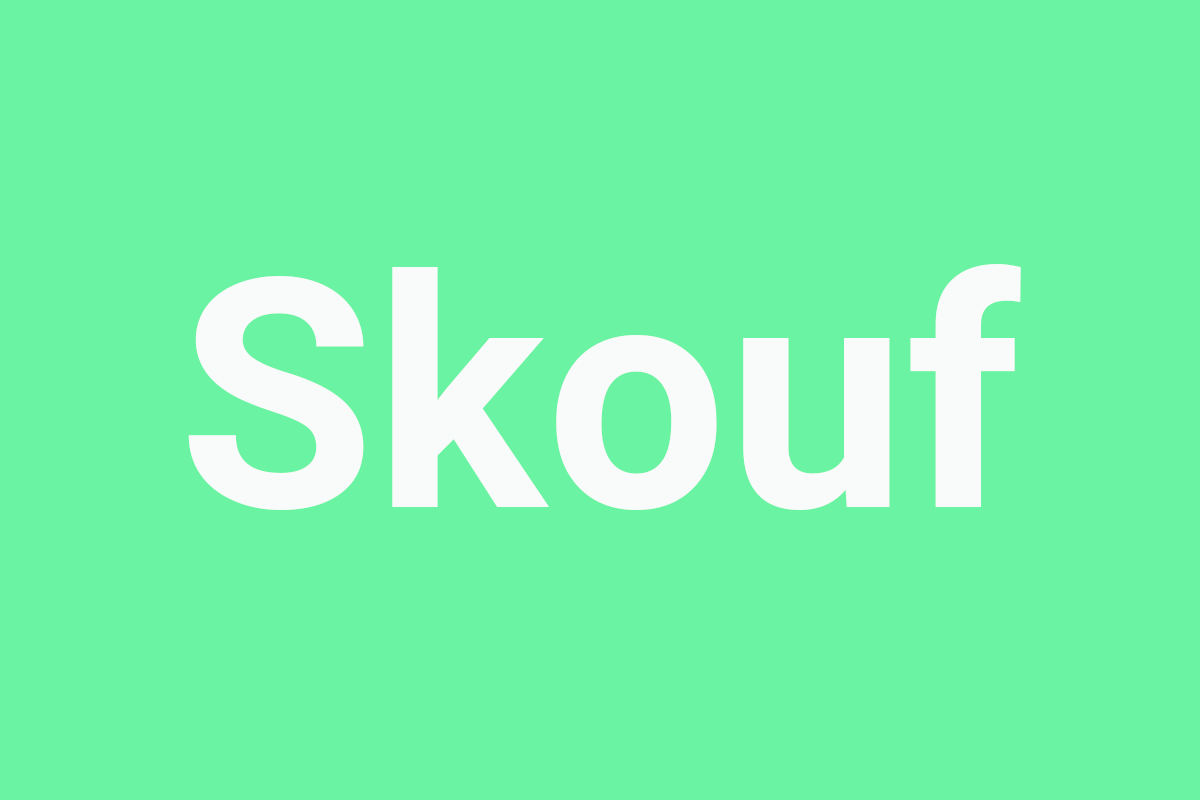 A placeholder image, the word Skouf